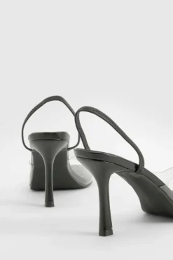 Heels*boohoo Clear Slingback Heels black