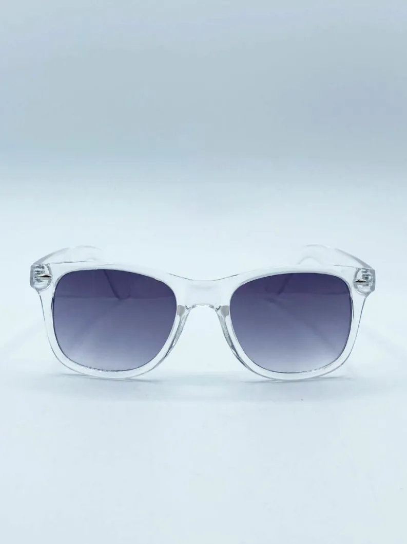 Sunglasses*SVNX Wayfarer Sunglasses with Graded Grey Lenses Clear
