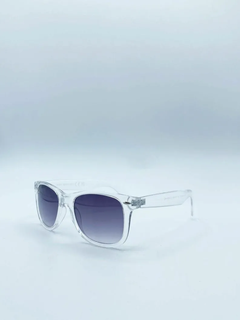 Sunglasses*SVNX Wayfarer Sunglasses with Graded Grey Lenses Clear