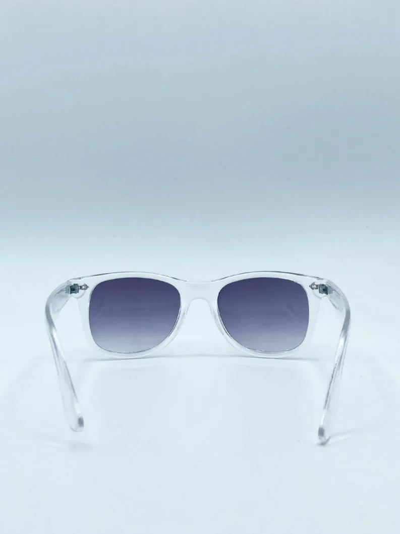 Sunglasses*SVNX Wayfarer Sunglasses with Graded Grey Lenses Clear