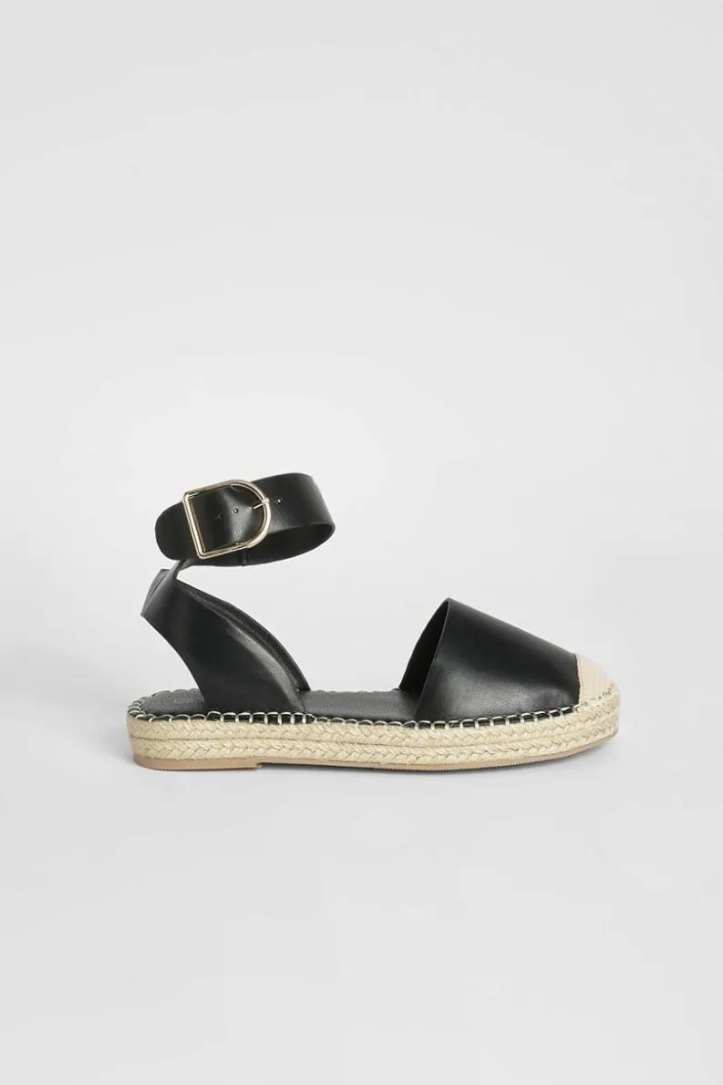Flats|Sandals*boohoo Closed Toe Buckle Detail Espadrilles black