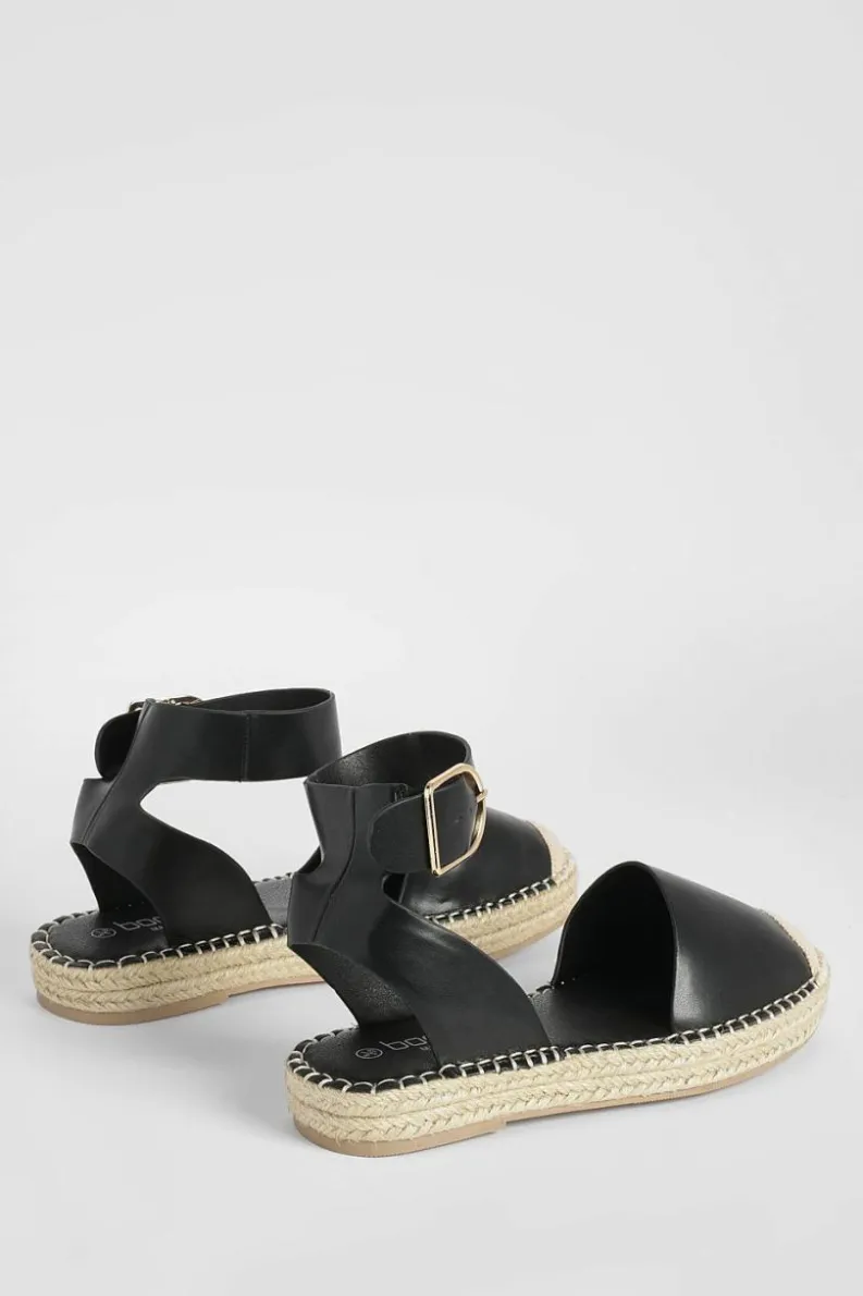 Flats|Sandals*boohoo Closed Toe Buckle Detail Espadrilles black