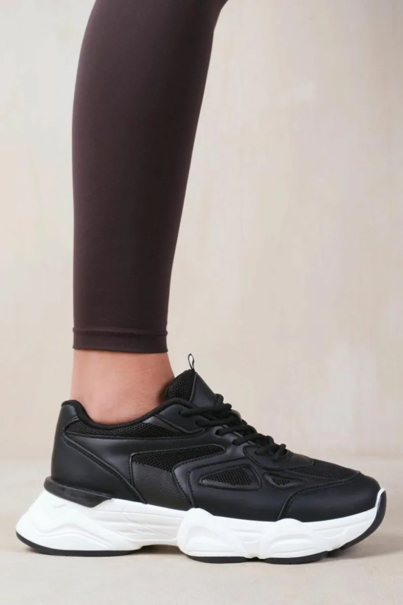 Trainers*Where's That From Coach' Chunky Sole With Mesh Detail Trainer Black