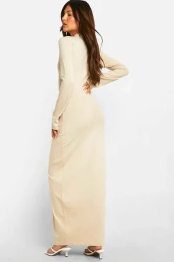 Shirt Dresses*boohoo Collared Long Sleeve Shirt Dress stone