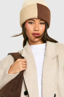 Earmuffs|Hats & Gloves*boohoo Colour Block Fluffy Knitted Beanie neutral