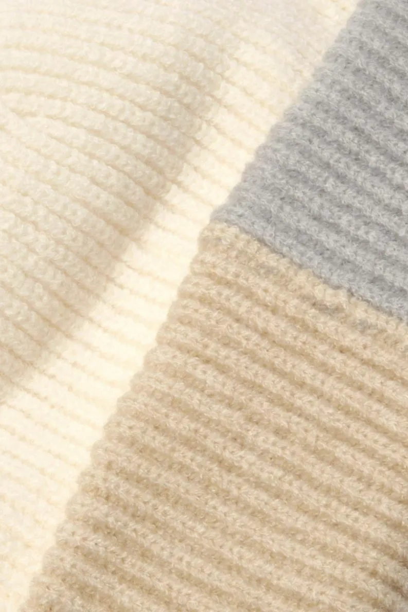 Earmuffs|Hats & Gloves*boohoo Colour Block Fluffy Knitted Beanie ivory