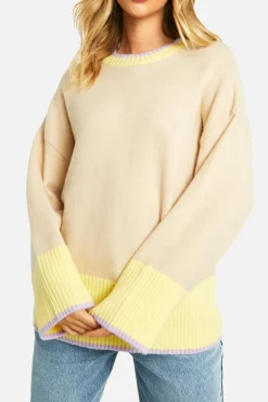 Oversized Jumpers|Jumpers*boohoo Colour Block Oversized Jumper camel
