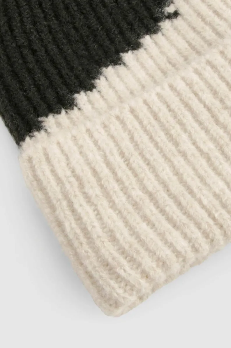 Earmuffs|Hats & Gloves*boohoo Colour Block Ribbed Beanie neutral