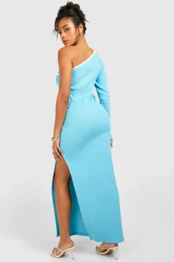 Bodycon Dresses*boohoo Contrast Binding One Shoulder Maxi Dress chartreuse
