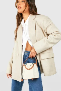 Handbags*boohoo Contrast Canvas Detail Mini Grab Bag tan
