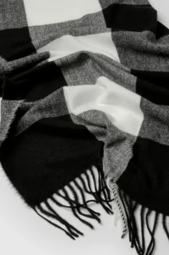 Hats & Gloves|Hats & Gloves*boohoo Contrast Checked Knitted Tassel Scarf black