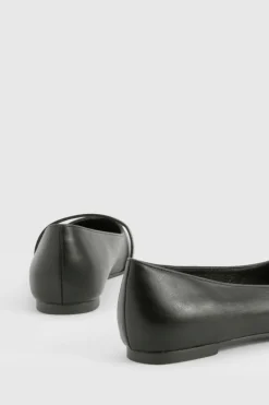 Flats*boohoo Contrast Detail Pointed Flats black