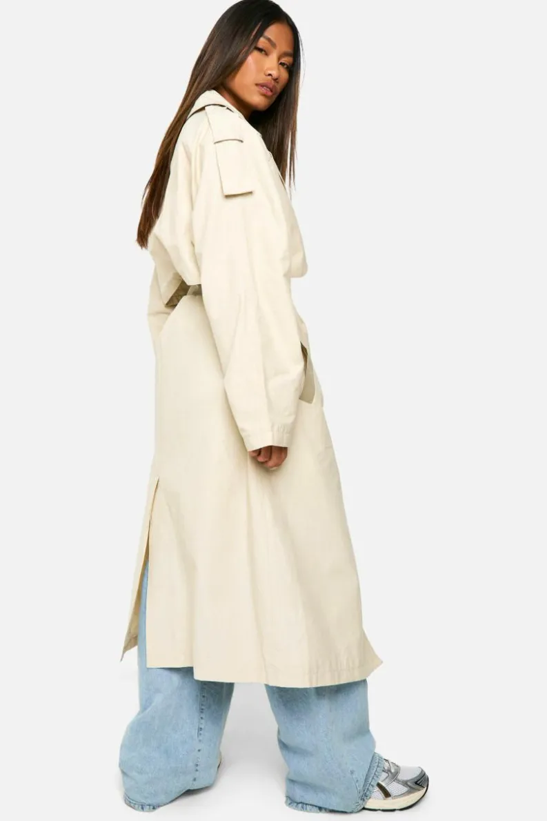 Up To 80% Off Winter Warmers|Trench Coats*boohoo Contrast Detail Trench Coat stone