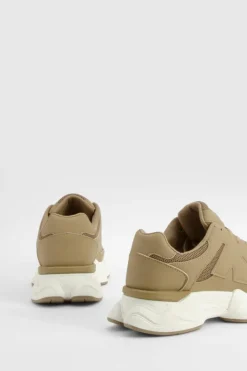 Trainers*boohoo Contrast Knit Chunky Trainers beige