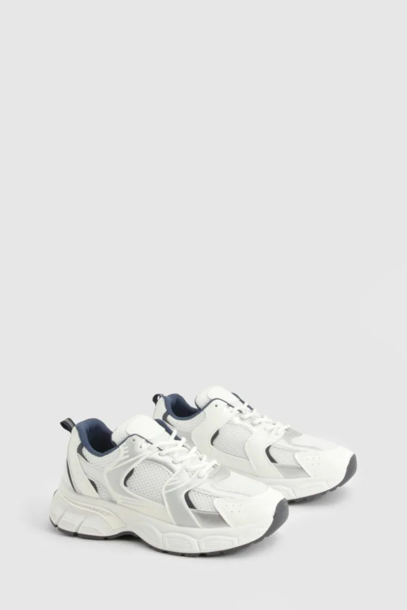 Trainers*boohoo Contrast Knit Chunky Trainers white