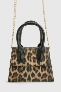Handbags*boohoo Contrast Chain Strap Grab Bag leopard