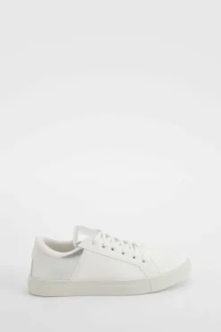 Trainers*boohoo Contrast Panel Basic Flat Trainers silver