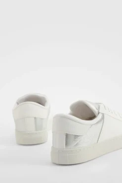 Trainers*boohoo Contrast Panel Basic Flat Trainers silver