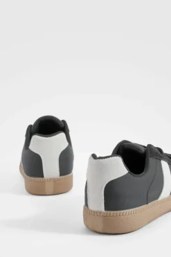 Trainers*boohoo Contrast Panel Flat Trainers black