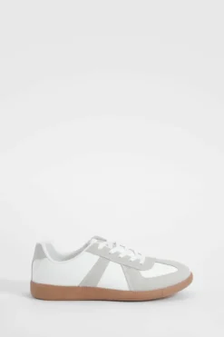 Trainers*boohoo Contrast Panel Flat Trainers white