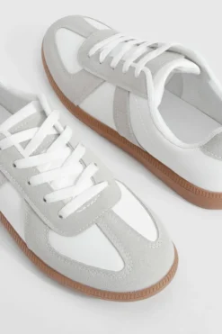 Trainers*boohoo Contrast Panel Flat Trainers white