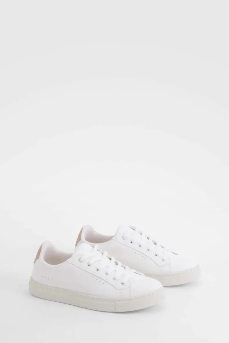 Trainers*boohoo Contrast Panel Flat Trainers beige