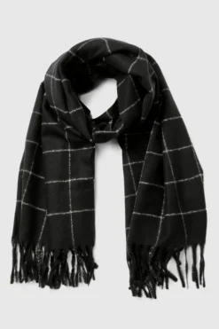 Hats & Gloves|Hats & Gloves*boohoo Contrast Stitch Checked Scarf black