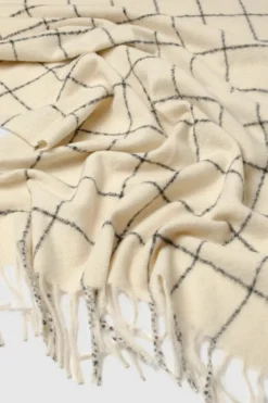 Hats & Gloves|Hats & Gloves*boohoo Contrast Stitch Checked Scarf cream