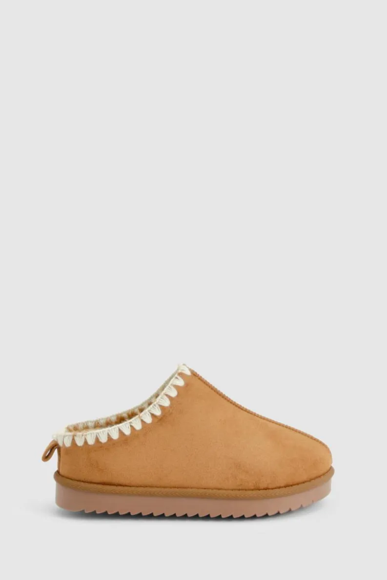 Cosy Boots|All Boots*boohoo Contrast Stitch Cosy Mules chestnut