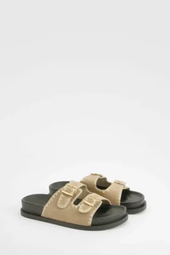 Sandals*boohoo Contrast Stitch Slider beige