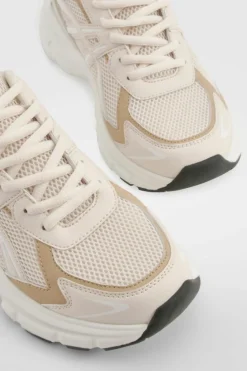 Trainers*boohoo Contrast Stripe Chunky Sporty Dad Trainers nude