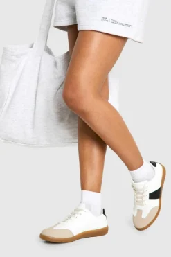 Trainers*boohoo Contrast Stripe Gum Sole Trainer white