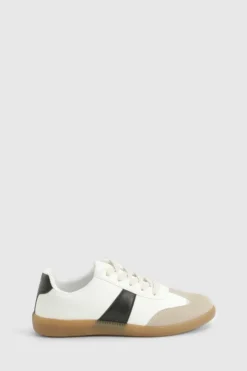 Trainers*boohoo Contrast Stripe Gum Sole Trainer white