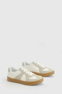 Trainers*boohoo Contrast Stripe Gum Sole Trainers white
