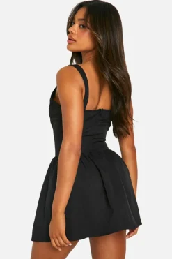 Skater Dresses*boohoo Corset Detail Skater Dress black