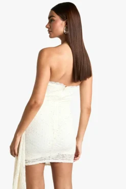 Bodycon Dresses|Mini Dresses*boohoo Corset Lace Diamante Mini Dress cream