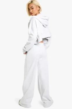 Up To 80% Off Winter Warmers|Athleisure*boohoo Corset Top 3 Piece Boxy Crop Hooded Tracksuit ash grey