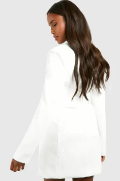 Blazer Dresses|Mini Dresses*boohoo Corset Waist Detail Blazer Dress white