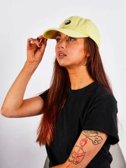 Hats & Gloves|Hats & Gloves*SVNX Cotton Baseball Cap With 'Ying Yang' Embroidery In Lemon Yellow