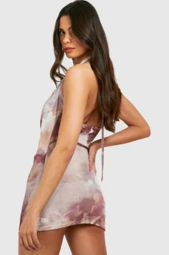 Bodycon Dresses*boohoo Cowl Front Abstract Mini stone