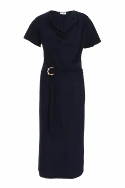 Midi Dresses*Quiz Cowl Neck Buckle Midi Dress Blue