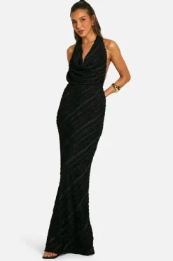 Cami Dresses*boohoo Cowl Textured Maxi Dress black