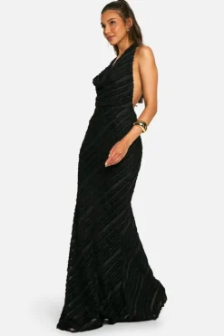 Cami Dresses*boohoo Cowl Textured Maxi Dress black