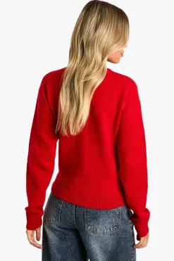 Cardigans|Knitwear*boohoo Crew Neck Fine Gauge Micro Cardigan flame red
