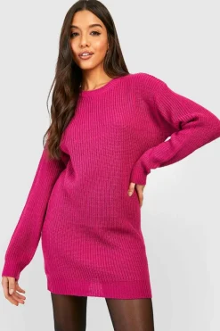 Mini Dresses|Jumper Dresses*boohoo Crew Neck Jumper Dress orchid