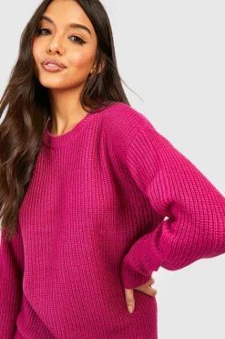 Mini Dresses|Jumper Dresses*boohoo Crew Neck Jumper Dress orchid
