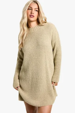 Jumper Dresses|Jumper Dresses*boohoo Crew Neck Jumper Dress oatmeal