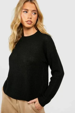 Jumpers*boohoo Crew Neck Knitted Jumper black
