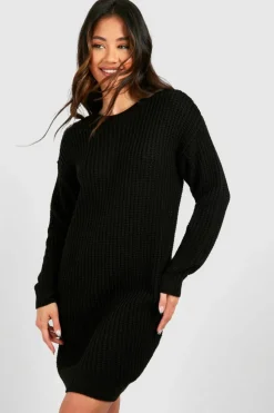 Jumper Dresses|Jumper Dresses*boohoo Crew Neck Mini Jumper Dress black