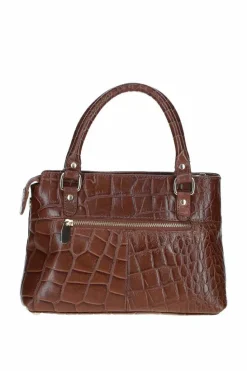 Handbags|Tote Bags*Ashwood Leather Croc Finish Real Leather Tote Bag Light Brown